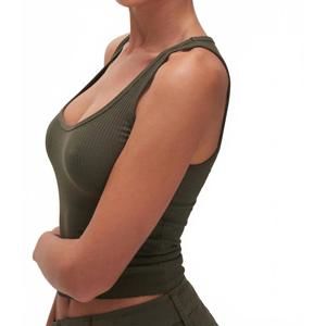 NEW GOOD AMERICAN crop cut tank in fatigue